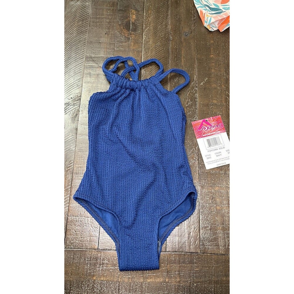 Kanu Surf Navy Popcorn Swimsuit NWT 3t Straps